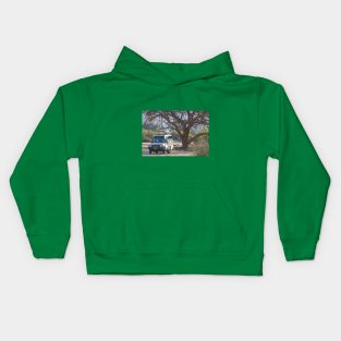 Namibia. Safari Vehicle under the Tree. Kids Hoodie